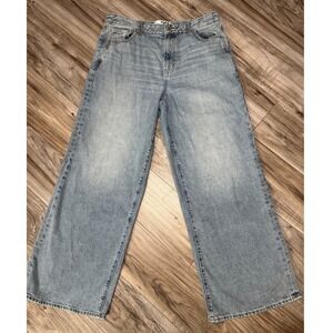 Rare DNM Edit Women's High Rise Baggy Jeans Light Wash Blue Size 31 S